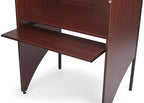 Displays2go Study Cubicle, Keyboard Tray, Steel Legs, Melamine Top – Mahogany - Image 5