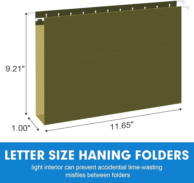 Extra Capacity Hanging File Folders, RAZCC 30 Pack Letter Size Reinforced - Image 2