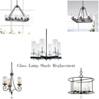 Sunwo Glass Shade Straight Cylinder Glass Lamp Shade Replacement - Image 3