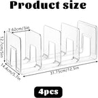 Lemecima 4 Pack Acrylic File Sorter, 4-Section Clear Desktop File Folder Holder - Image 2
