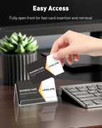 Uniclife 4 Pack Acrylic Business Card Holder - Image 6