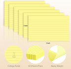 300 Count Index Cards 3 x 5 Inch Ruled Yellow Index Cards, Flash Cards College - Image 2