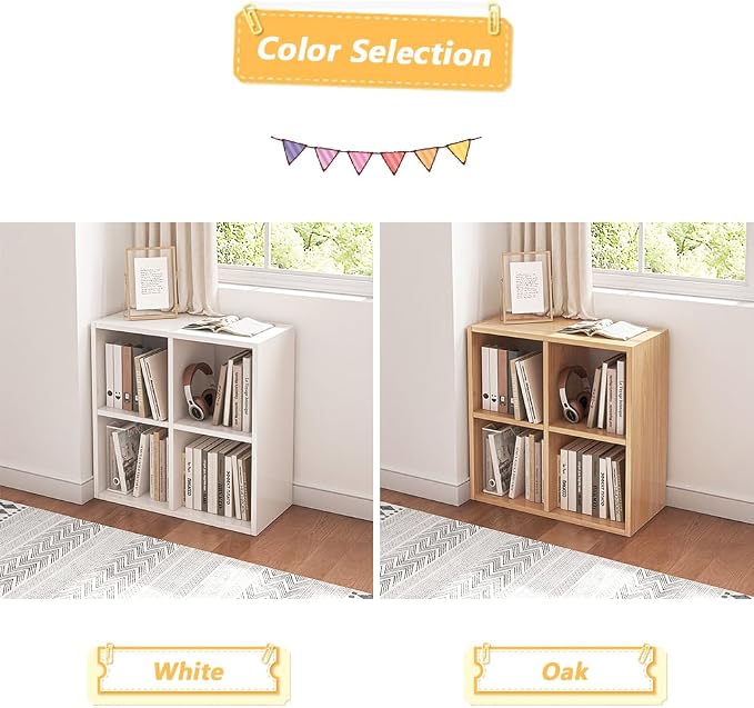 NELYE 4 Cube Organizer Bookcase - Image 5