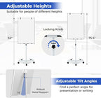 Goplus 40” x 26” Rolling Whiteboard, Height Adjustable Magnetic Dry Erase Board - Image 2