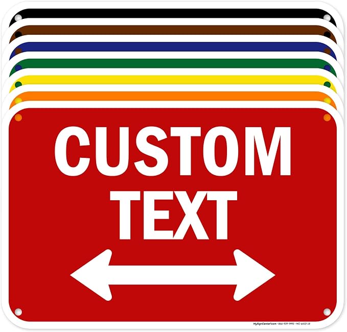 Custom Arrow, Custom Directional Sign, Two way Arrow, 12x18 Inches, 55 mil by MySignCenter