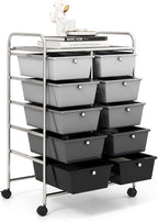 GOFLAME 10-Drawer Rolling Storage Cart, Art Craft Storage Organizer on Wheels by GOFLAME