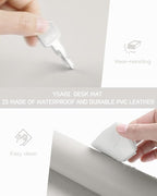 YSAGi Non-Slip Leather Desk Pad XL Size, Waterproof Laptop Computer Desk - Image 6