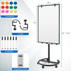 Goplus 40” x 26” Rolling Whiteboard, Height Adjustable Magnetic Dry Erase Board - Image 7