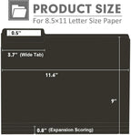 File Folder, PANDRI 120 Pack File Folder, 1/3 Cut Tab, Letter Size, Filing - Image 2