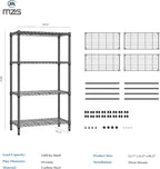 M MZG 1000 lbs 4 Tier Shelf Metal Storage Shelves Shelving Wire Rack Heavy Duty - Image 3