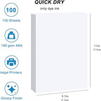 ESHANG Glossy Inkjet Photo Paper 100 Sheets 8.5x11 Inches 48lb Professional - Image 2