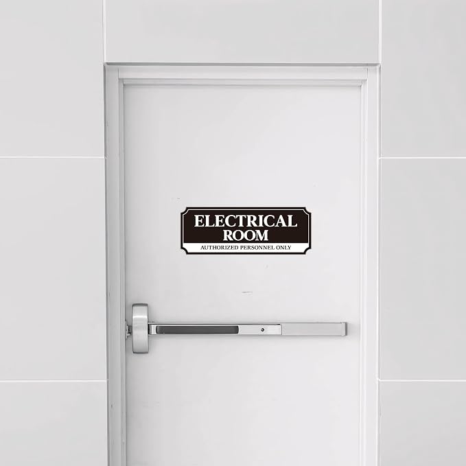Electrical Room Door Sign for Business，Self-Adhesive Durable Modern Electrical - Image 7