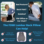 FOMI Extra High Back Lumbar Support Pillow | Thick Thoracic Foam Pad - Image 3