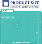 File Folder, PANDRI 120 Pack File Folder, 1/3 Cut Tab, Letter Size, Filing - Image 2