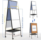 MAKELLO Rolling White Board on Wheels 36x24 in, Double-Side Standing Whiteboard - Image 2