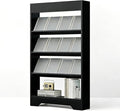 LHIUGE 4-Layer Brochure Display Rack, Freestanding Wooden Magazine Rack by LHIUGE