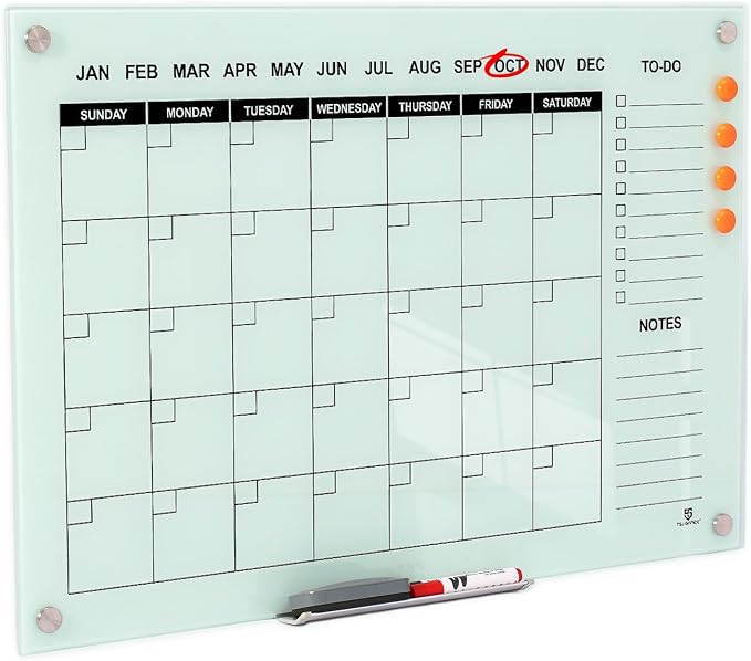 TSJ OFFICE Glass Calendar Whiteboard by TSJOFFICE