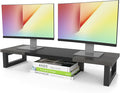 WESTREE Dual Monitor Stand Riser, Wood and Steel Monitor Stand Riser, Computer by WESTREE