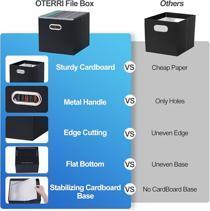 Oterri Cardboard File Organizer Box - Image 5