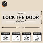 YIKIADA Please Lock The Door Sticker 6 × 2 Inches Vinyl Self-Adhesive Decals - Image 2