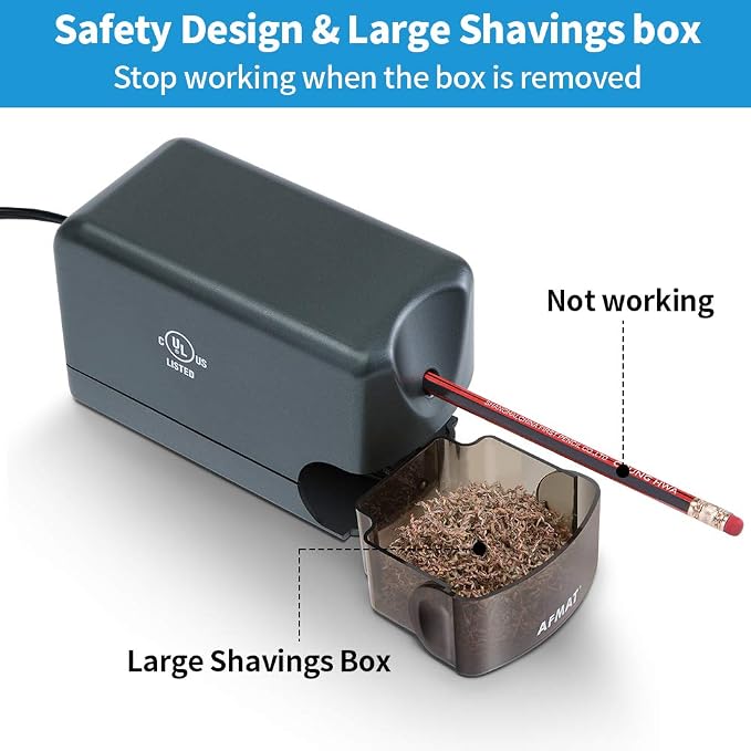 AFMAT Electric Pencil Sharpener, Heavy Duty Pencil Sharpeners - Image 5