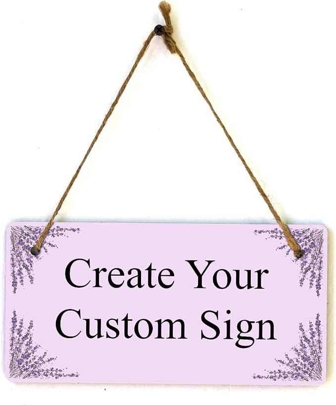 Signs ByLITA Lavender Personalized Hanging Wall or Door Sign | Custom Signage by SignsByLITA