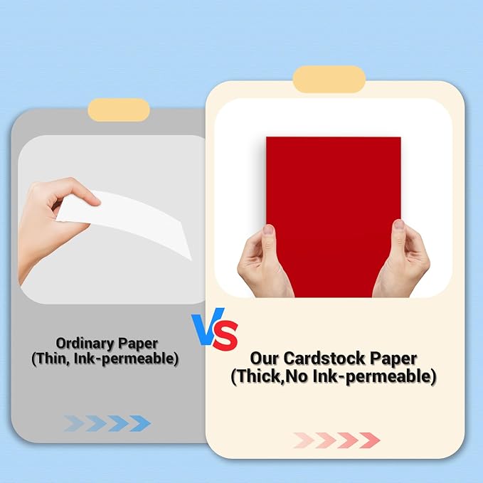 Cardstock Paper, 5 Colors Colored Cardstock 8.5x11, 120 Sheets Card Stock - Image 4