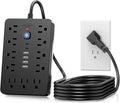 JouleLoom 6 FT Flat Plug Surge Protector Power Strip, 11 Multiple AC Outlets by JouleLoom