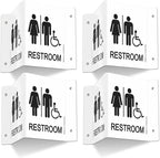 Faittoo Restroom Sign, Bathroom Signs, 4 Pack 6 x 8 Inches Acrylic Sign by Faittoo