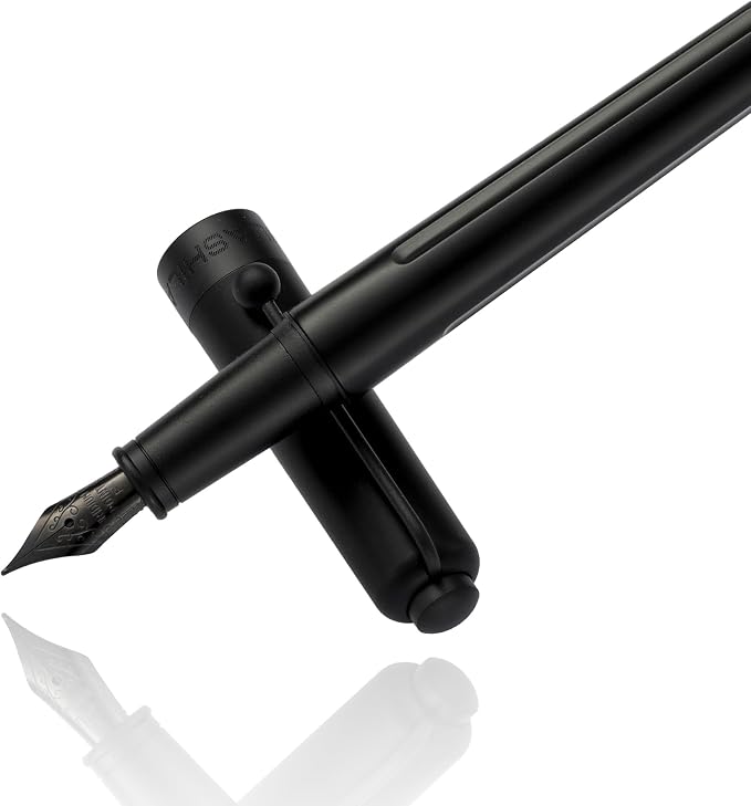 HUASHILAI Luxury Matte Black Forest Fountain Pen Set, Titanium Black Extra Fine - Image 4