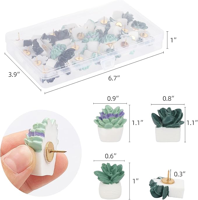 30Pcs Decorative Pushpins Succulent Plants Thumb Tacks - Image 2