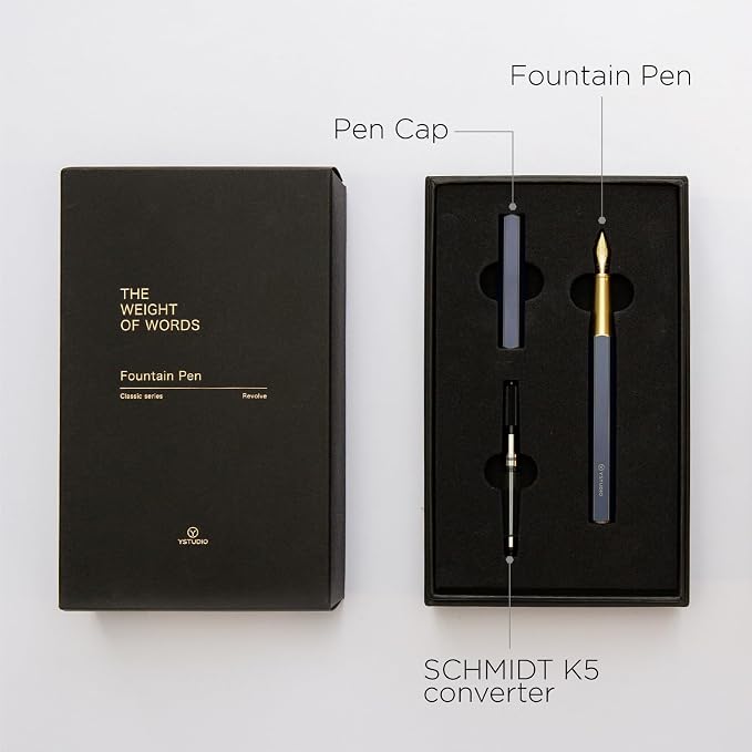YSTUDIO Stunning Classic Revolve Fountain Pen, Schmidt Gilded Nib, Best Pen - Image 5