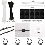 604 Pcs Cable Management Kit, 4 Cord Organizer Sleeve, 7 Cable Holder, 38 - Image 6