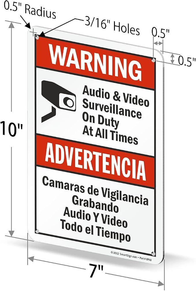 SmartSign 10 x 7 inch “Warning - Image 5