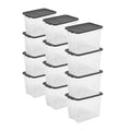 Sterilite 12-Pack Modular Stacker Box, Durable Clear Plastic Storage Bins by Sterilite
