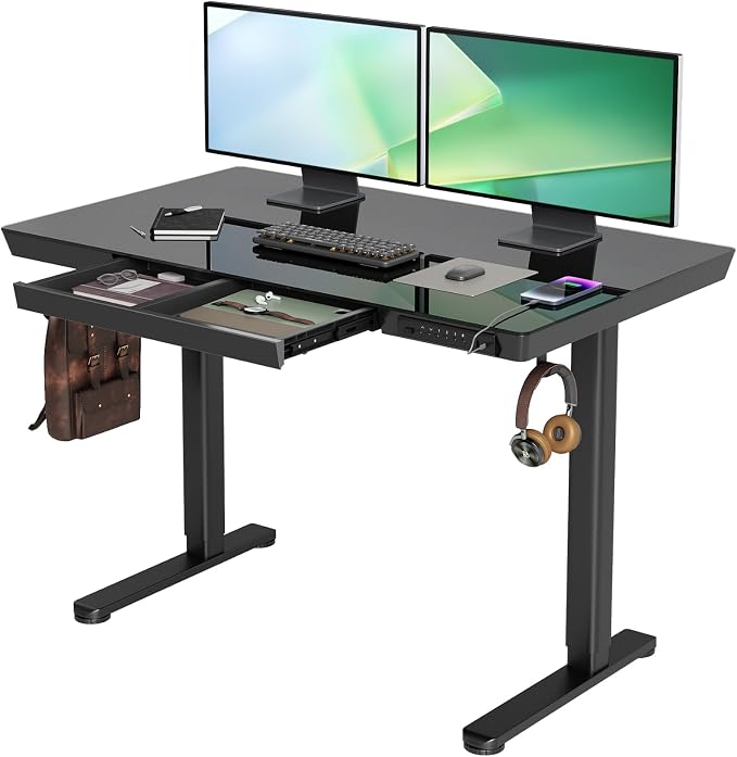 Claiks Glass Standing Desk by CLAIKS