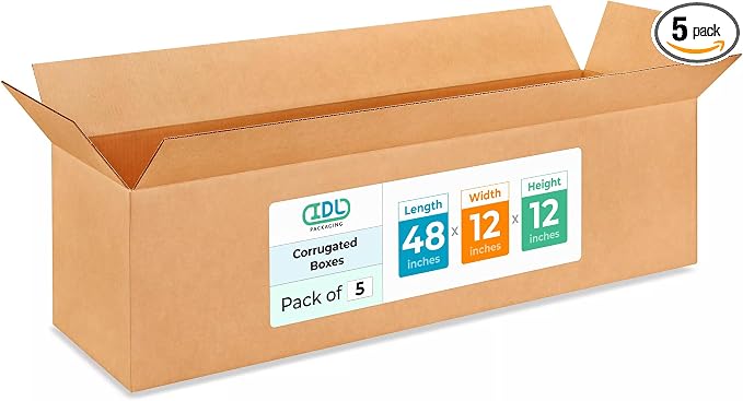 Extra Large Shipping & Moving Boxes 48 x 12 x 12" by IDLPackaging