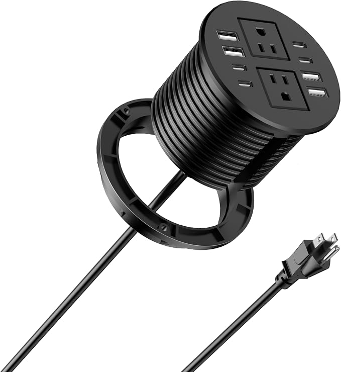 Jgstkcity Power Strip, Desktop Recessed Power Grommet, 40W Total USB C Fast by Jgstkcity