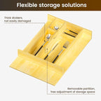 Evjocoh Silverware Drawer Organizer Wood - Image 5