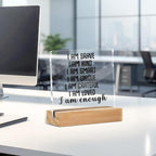 Positive Affirmations I Am Enough Desk Decor Acrylic Sign, Inspirational Gifts - Image 4