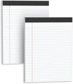 Legal Pads 8.5 X11, Narrow Ruled Notepads, 2 Pack, 50 Sheet/Pad, Tear Off by Glyanlee