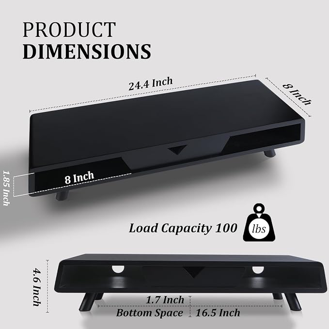 Homerays Monitor Stand with Drawer, Exquisite Computer Monitor Stand - Image 7