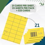 OfficeGear Yellow Shelf Edge Labels 21-up 38x70mm Printable A4 Card Perforated - Image 3