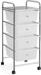 Giantex Rolling Cart with Drawers, Craft Organizer with Wheels, 4 Drawer - Image 8