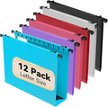Nordun Extra Capacity Plastic Hanging File Folder Letter Size, 12 Pack by NORDUN