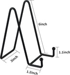 Decolore 3 Pack 6 Inch Black Metal Display Stands Plate Holder Display Stands - Image 3