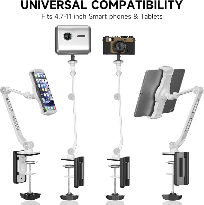 suptek Aluminum Tablet Desk Mount Stand 360° Flexible Cell Phone Holder - Image 8