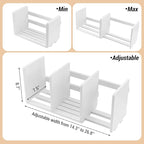 MyGift White Wood Desktop Bookshelf Organizer, Expandable Adjustable Display - Image 3
