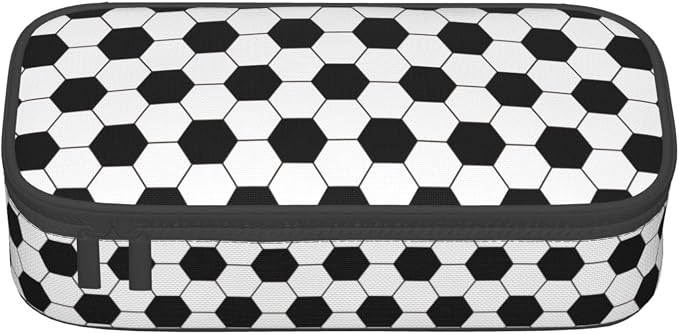 Soccer Texture Pencil Case Big Capacity Storage Pencil Pouch Stationery Bags - Image 2