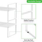 SOFRON Expandable Cabinet Storage Shelf Stackable Organizer Rack - Image 4
